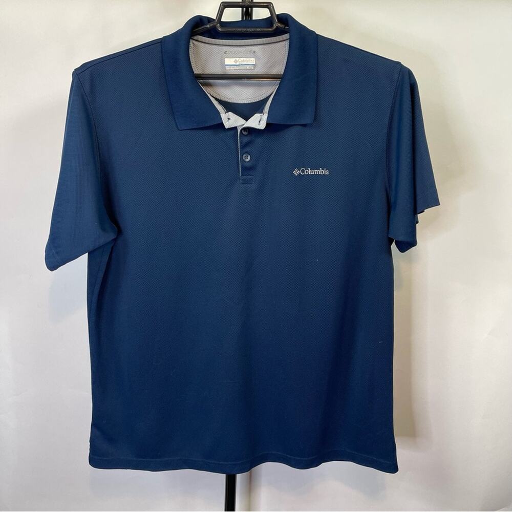 Columbia Sportswear Company Solid Blue Polo Shirt Size XL Men’s